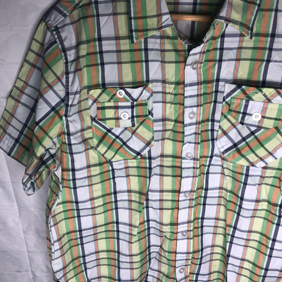 Enyce Mens Short Sleeve Plaid Button Front Casual Shirt Size Large - Picture 4 of 5